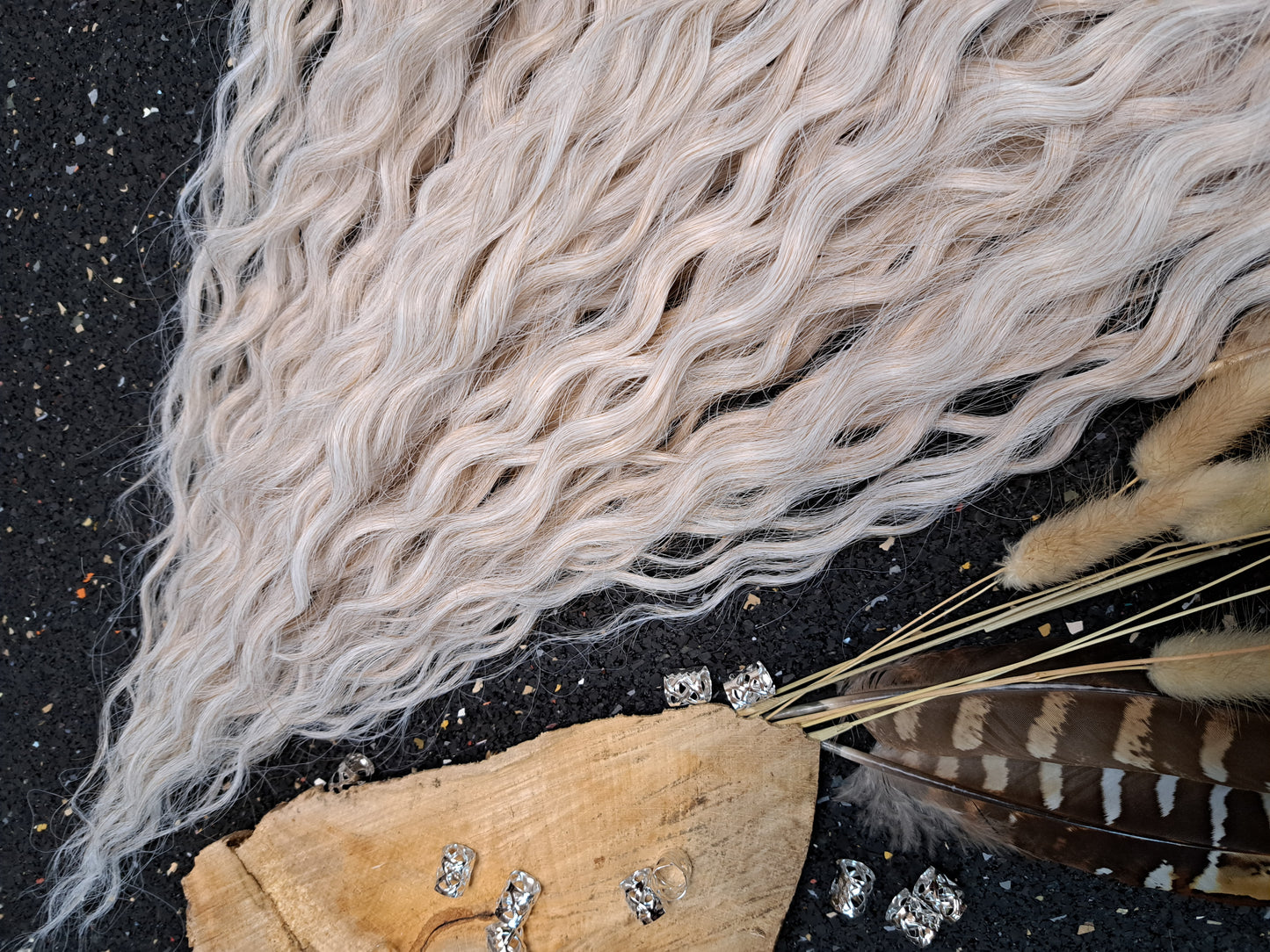 Curly Dreadlocks Double Ended Lichtblond 55cm
