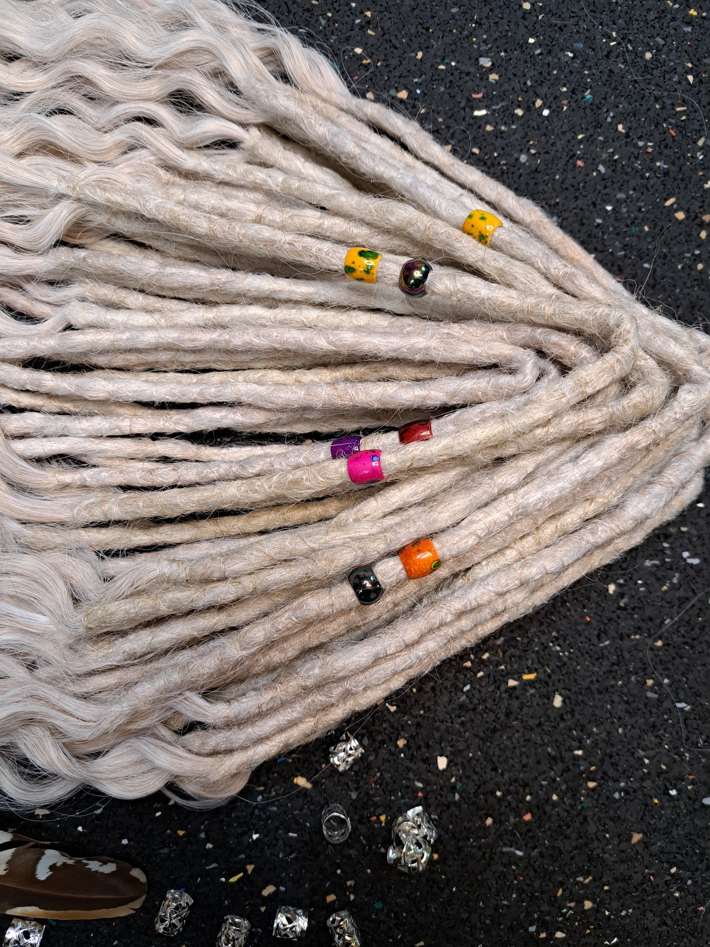Curly Dreadlocks Double Ended Lichtblond 55cm