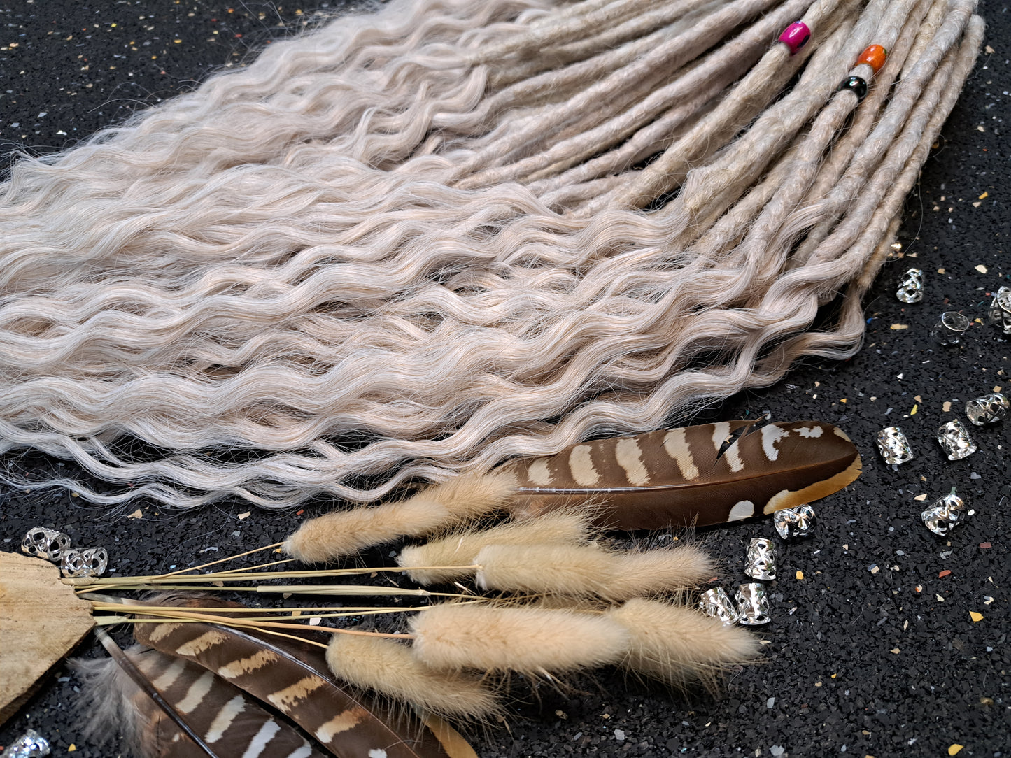 Curly Dreadlocks Double Ended Lichtblond 55cm