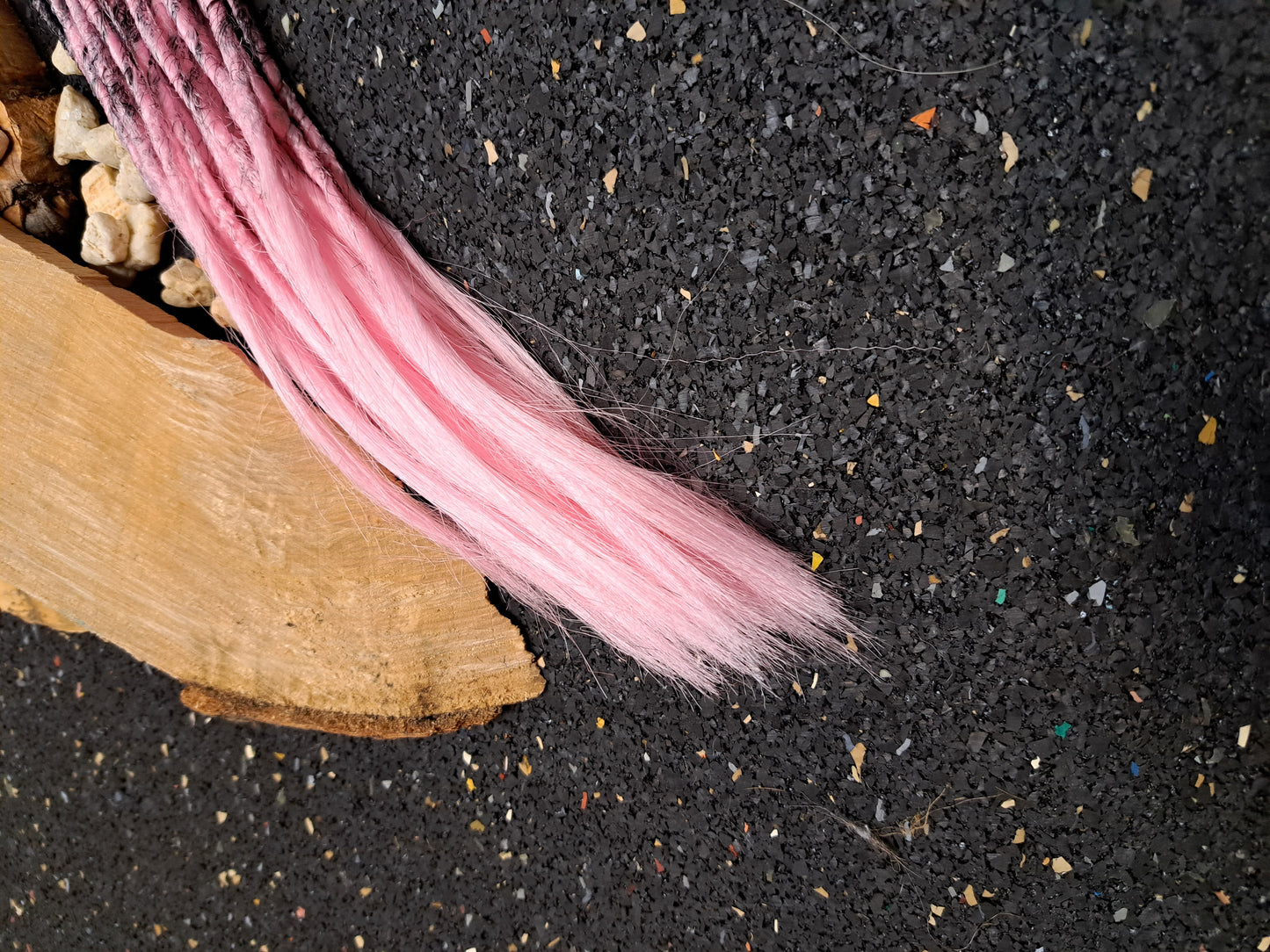 Synthetische Dreads Single Ended 50cm Braun zu Rosa