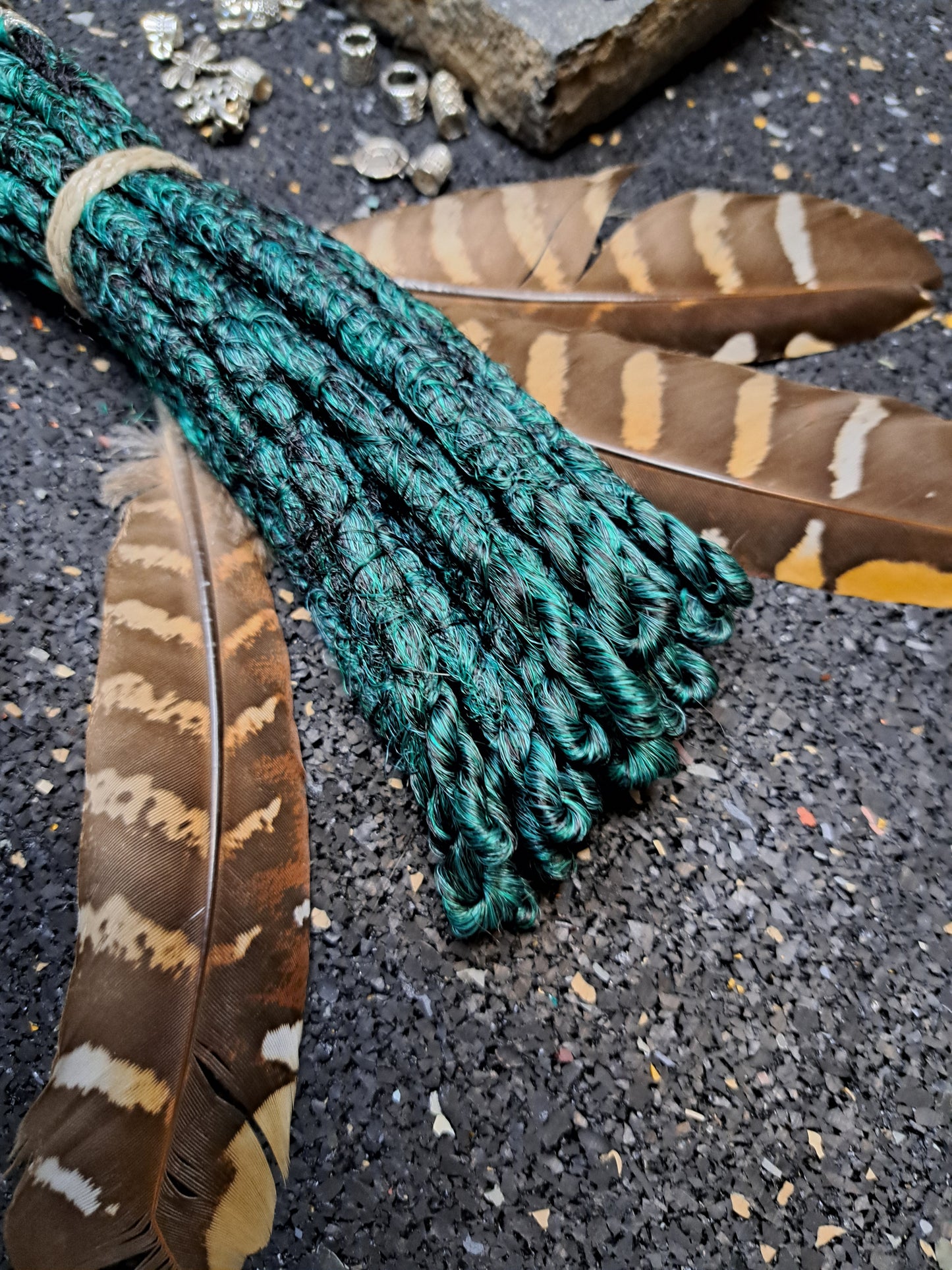 Synthetische Dreads Single Ended & Doubele Ended 50cm Türkis