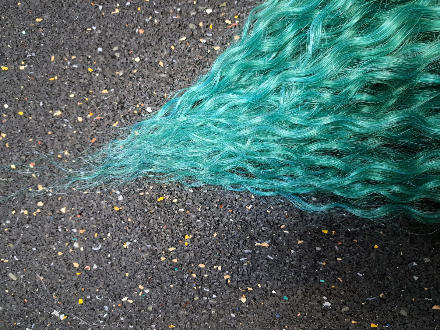 Curly Dreadlocks Single Ended Dunkelgrün zu Hellgrün 55cm