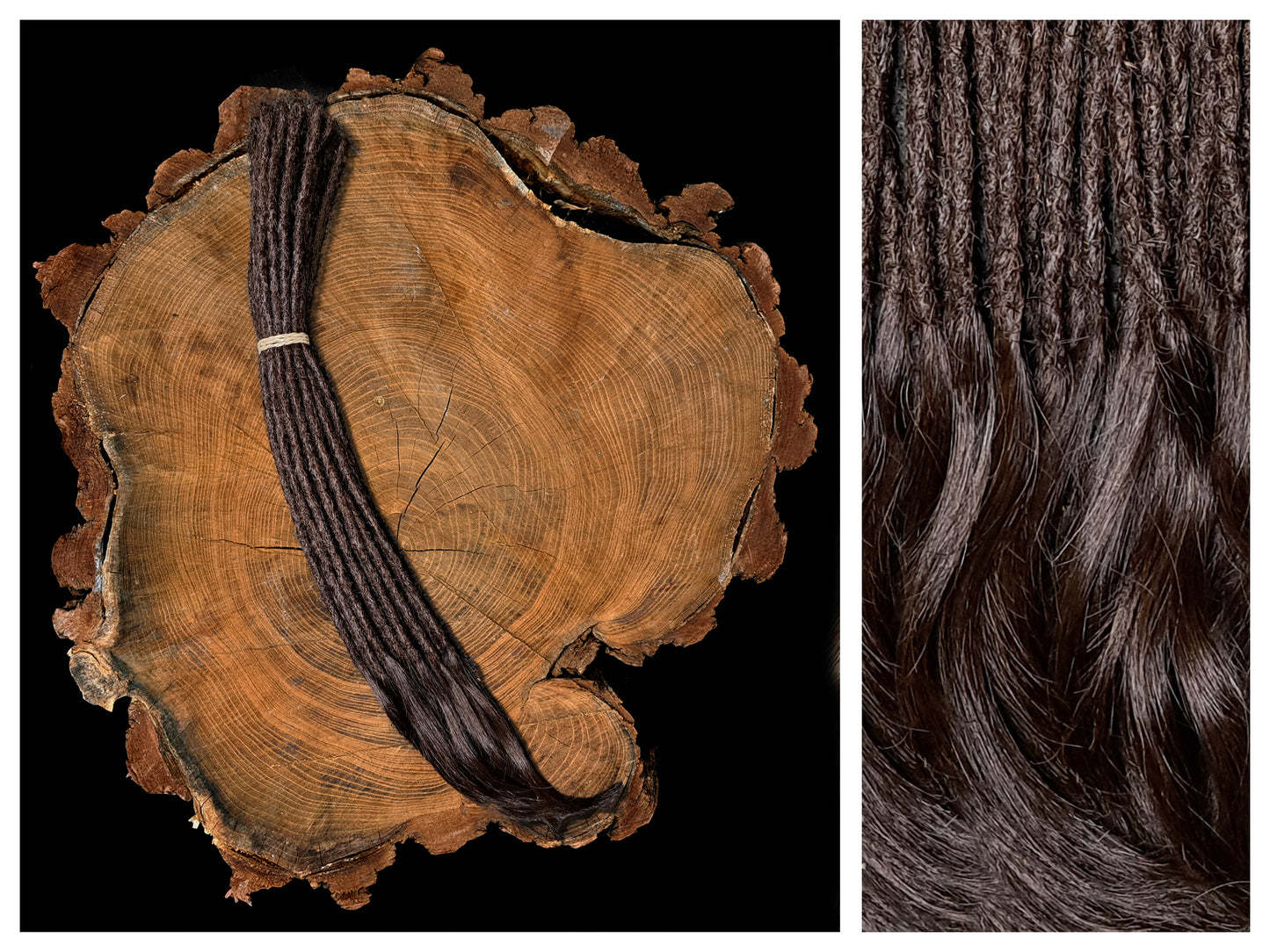 Dread Extensions Dunkelbraun 45-50cm zum Flechten