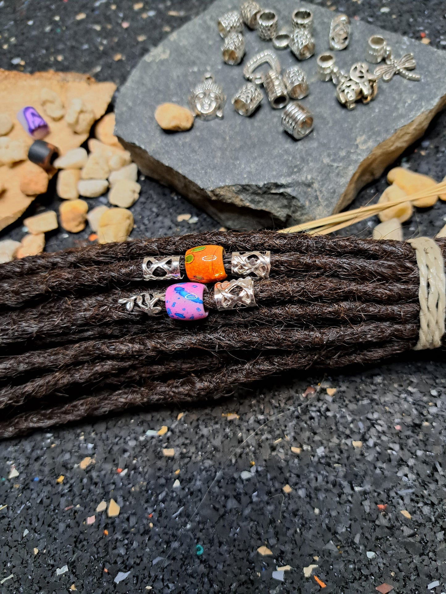 Dread Extensions Dunkelbraun 45-50cm zum Flechten