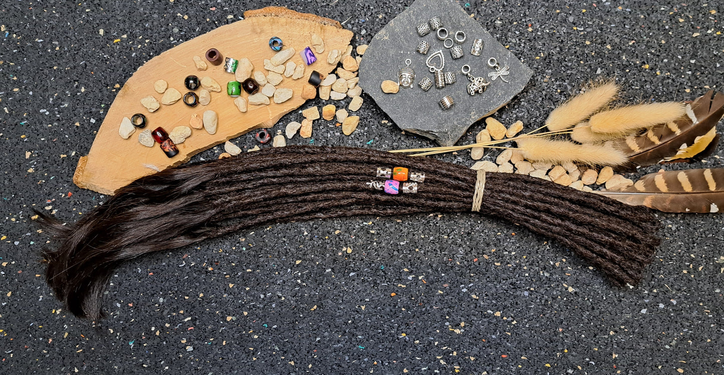 Dread Extensions Dunkelbraun 45-50cm zum Flechten