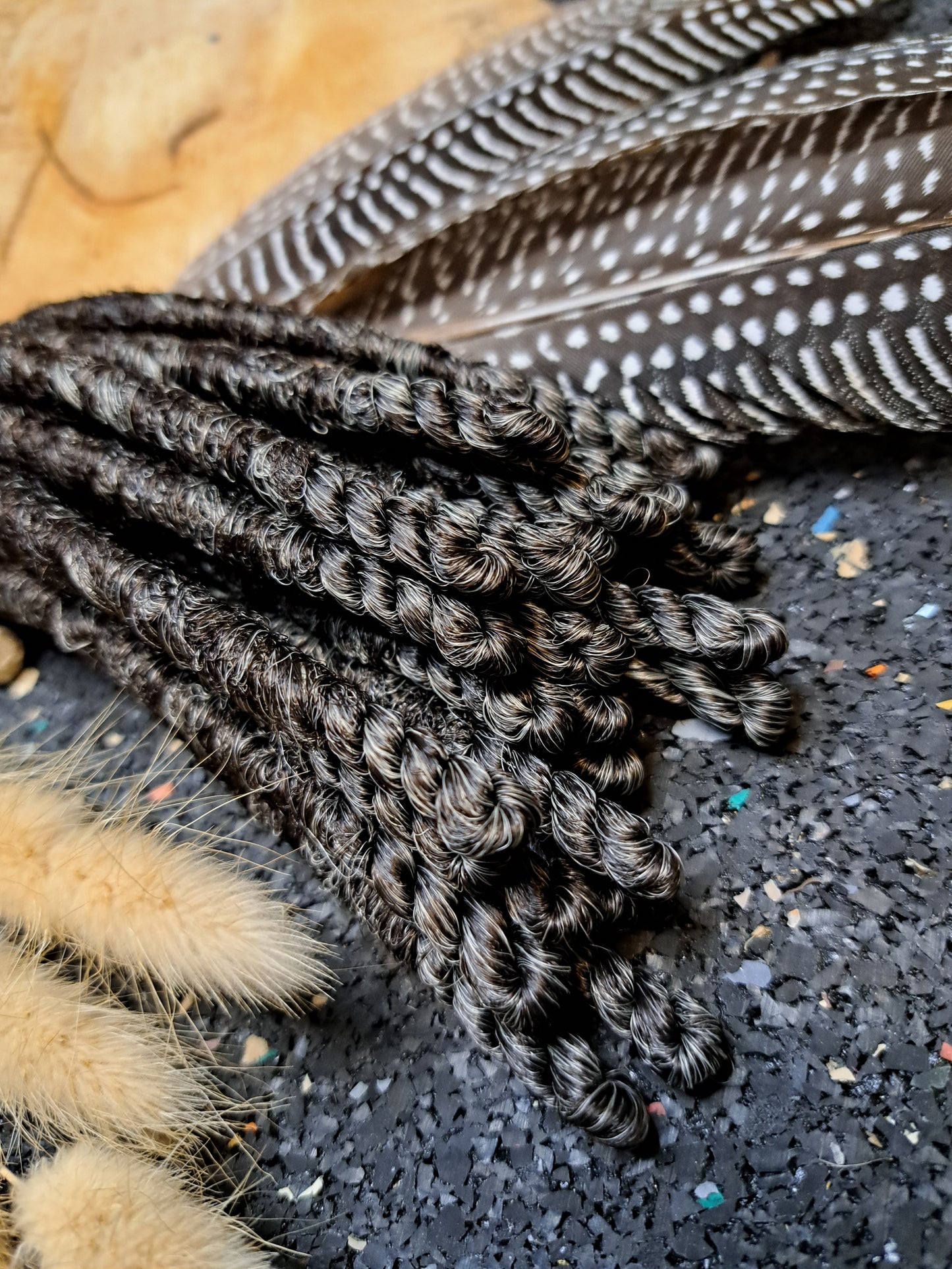 Synthetische Dreads Single Ended 50cm Braun zu Lichtblond