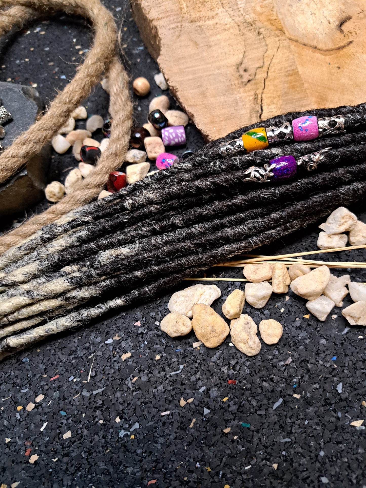 Synthetische Dreads Single Ended 50cm Braun zu Lichtblond