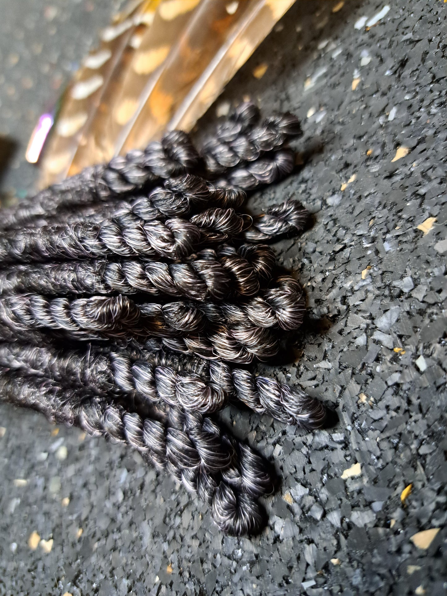 Synthetische Dreads Single Ended 50cm Braun zu Rosa
