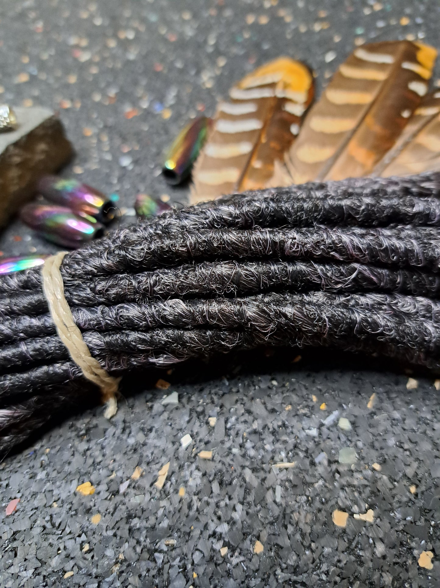 Synthetische Dreads Single Ended 50cm Braun zu Rosa