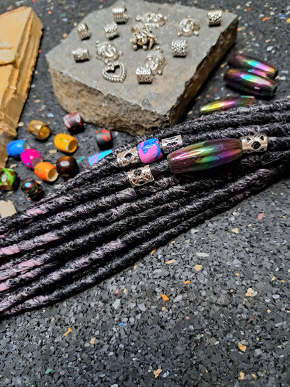 Synthetische Dreads Single Ended 50cm Braun zu Rosa
