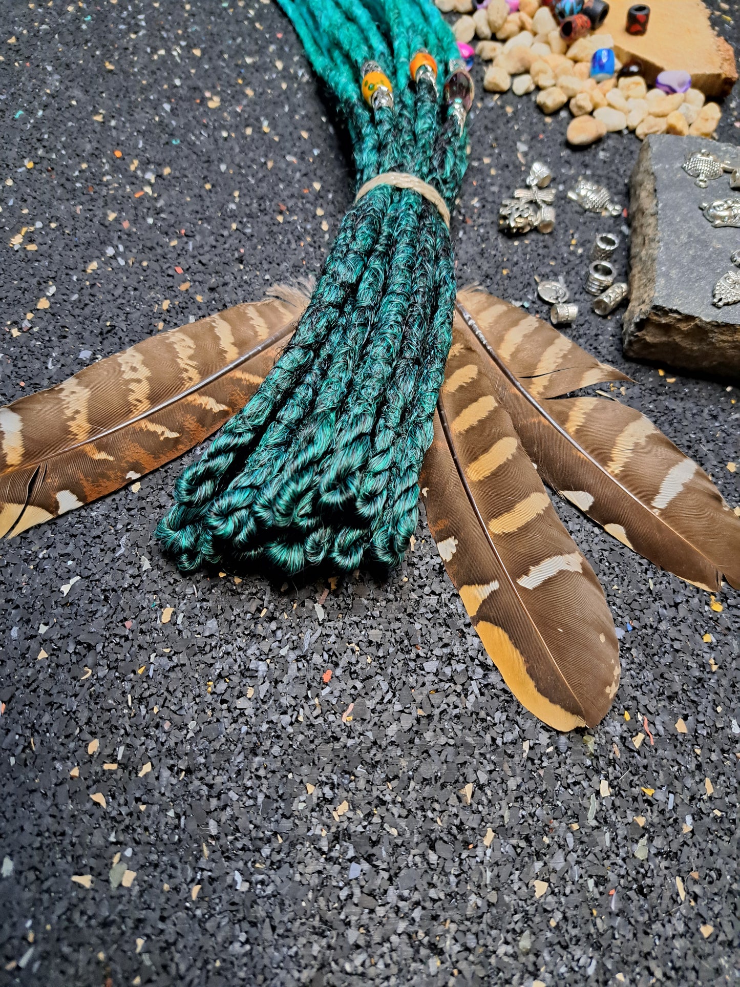 Synthetische Dreads Single Ended 50cm Türkis