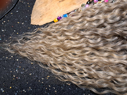 Curly Dreadlocks Double Ended Braun-Silber zu Blond 55cm