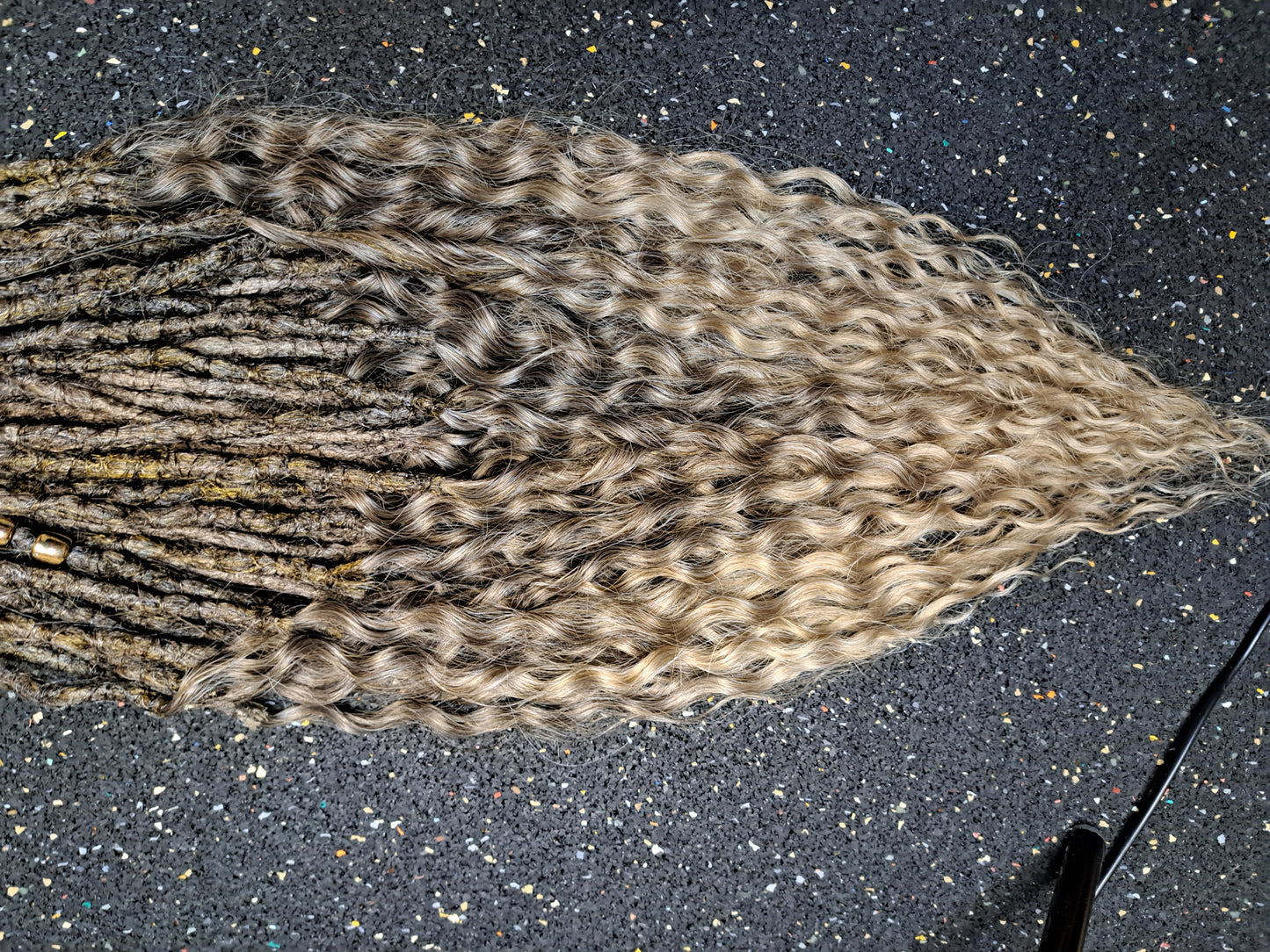 Curly Dreadlocks Double Ended Braun-Silber zu Blond 55cm
