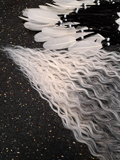 Curly Dreadlocks Double Ended Grau zu Licht 55cm